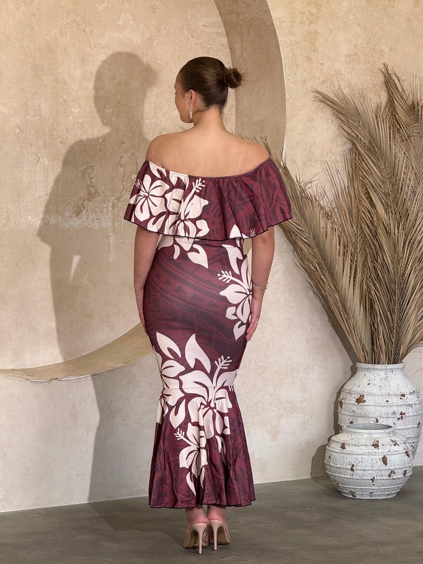PRE ORDER ONLY - Luxe - BROWN - Off Shoulder Dress