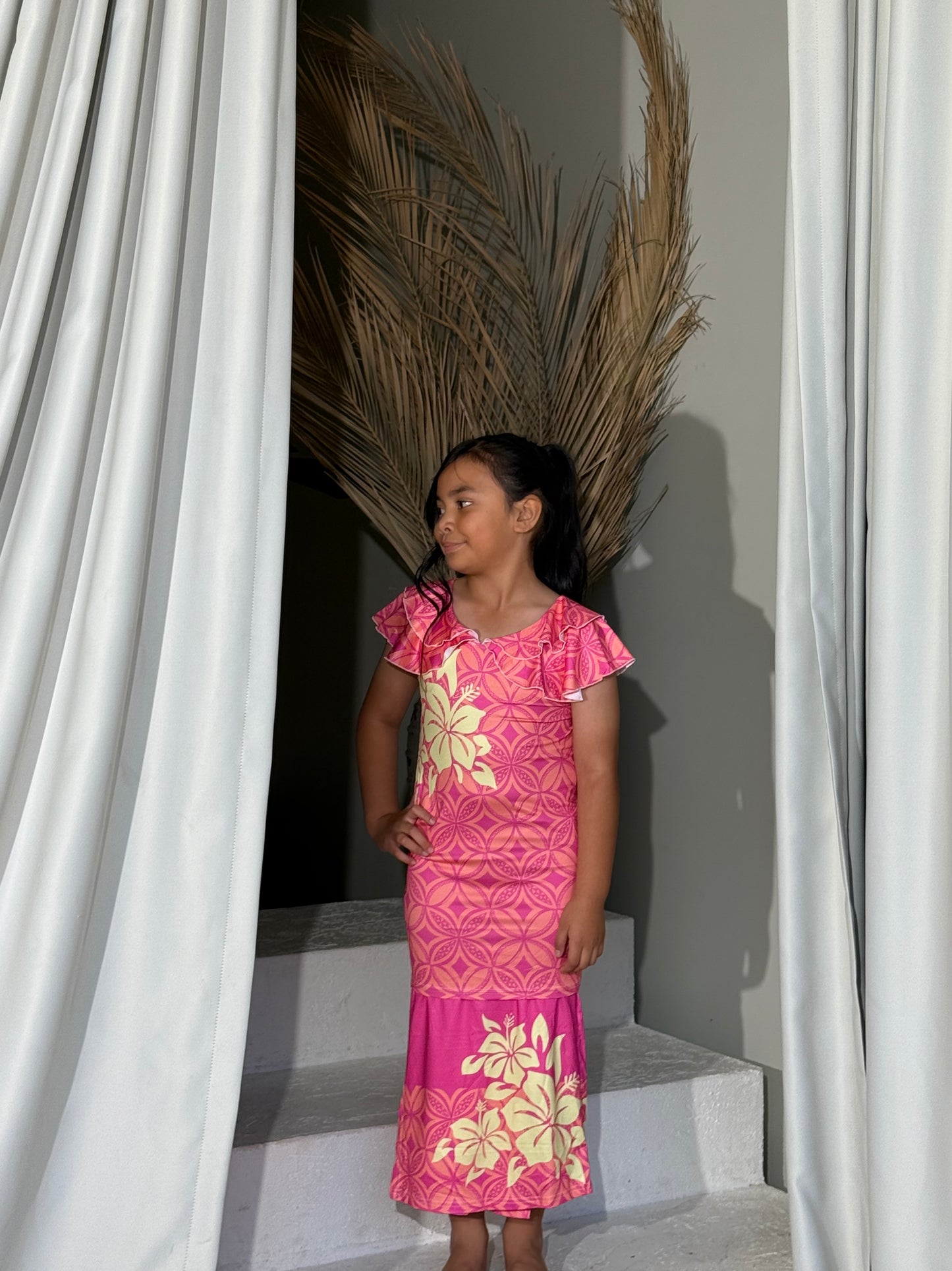 PRE ORDER Only - AULELEI - Girls Frill Puletasi