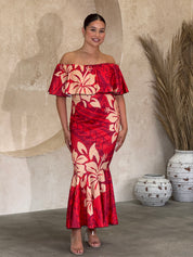 PRE ORDER ONLY - Luxe -  RED - Off Shoulder Dress