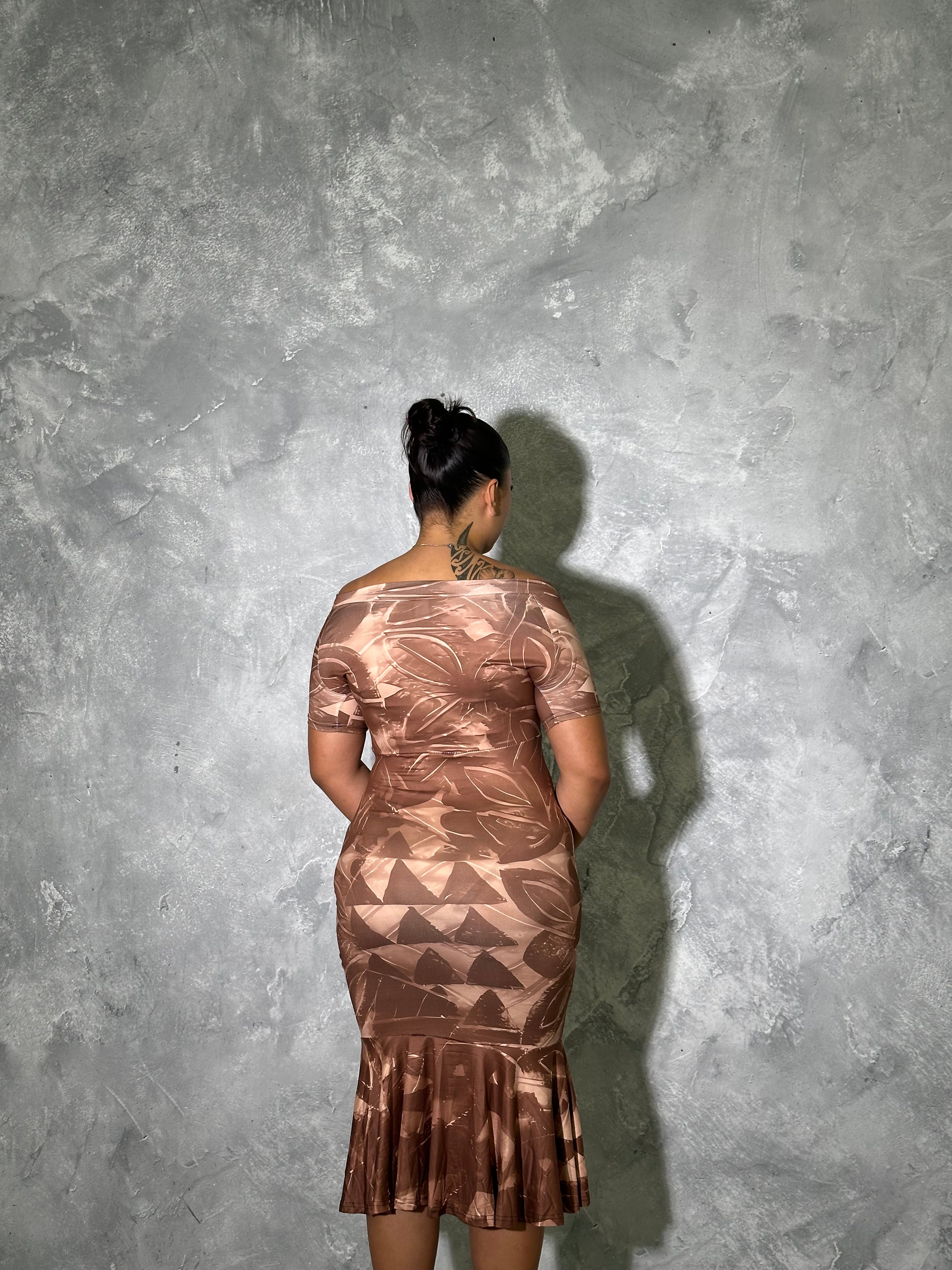 MANEA Off Shoulder Midi Dress