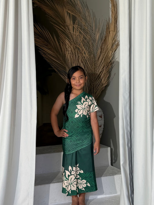 PRE ORDER Only - AULELEI - Girls One-Sleeve Puletasi
