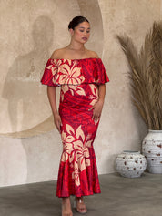 PRE ORDER ONLY - Luxe -  RED - Off Shoulder Dress