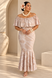 PRE ORDER ONLY - Armania - CREAM - Women’s Off Shoulder Dress