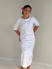 PRE ORDER ONLY - All White - Girls Puletasi