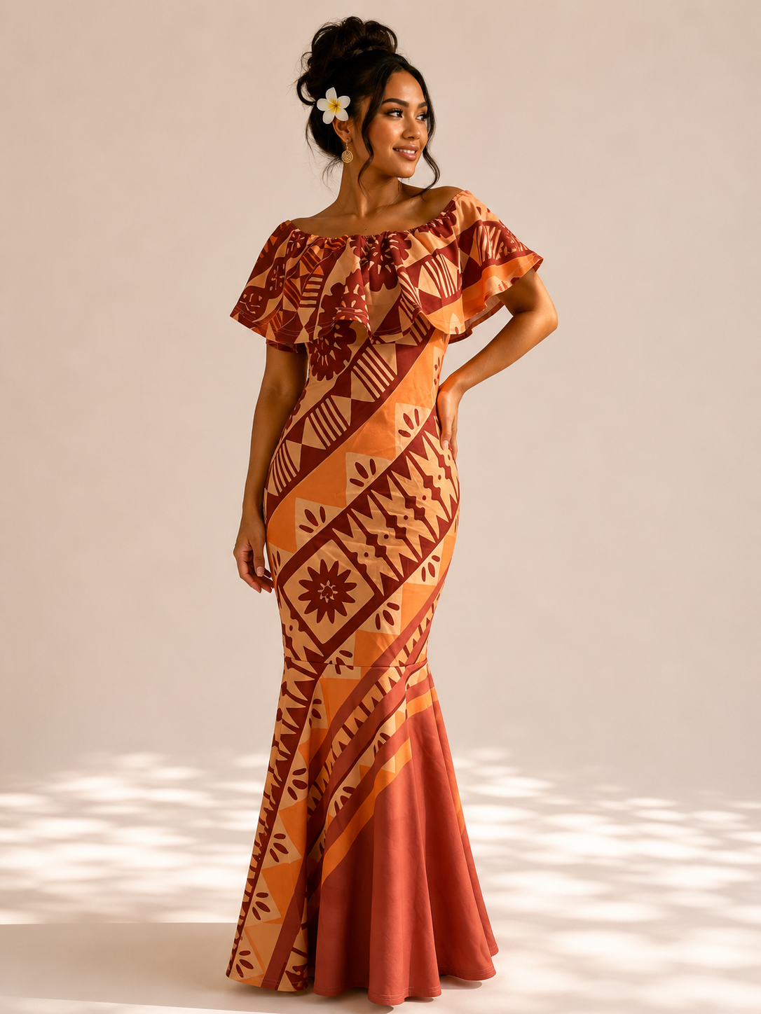 Totoka Scrunch Dress - Burnt Orange