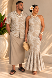 PRE ORDER ONLY - Armania - CREAM - Halter Neck Dress