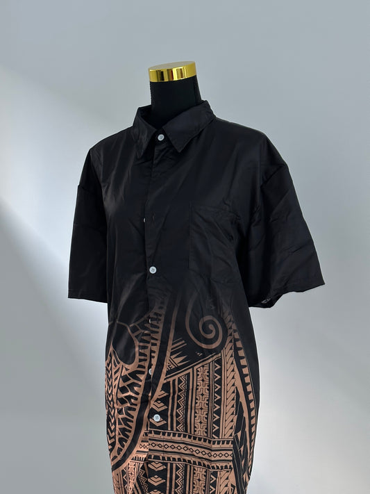 Leilua BLACK/BROWN Men’s Shirt