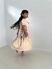PRE ORDER ONLY - Awhea Beige/Black GIRLS Dress