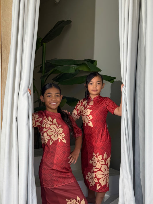 PRE ORDER Only - AULELEI - Girls Qi Pao Dress