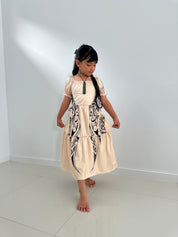PRE ORDER ONLY - Awhea Beige/Black GIRLS Dress