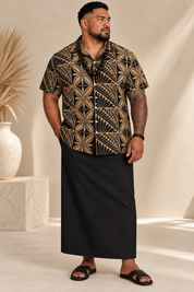 PRE ORDER ONLY - Armania - BLACK/TAN - Halter Neck Dress