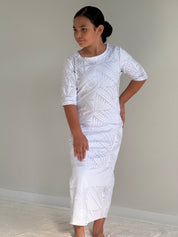 PRE ORDER ONLY - All White - Girls Puletasi