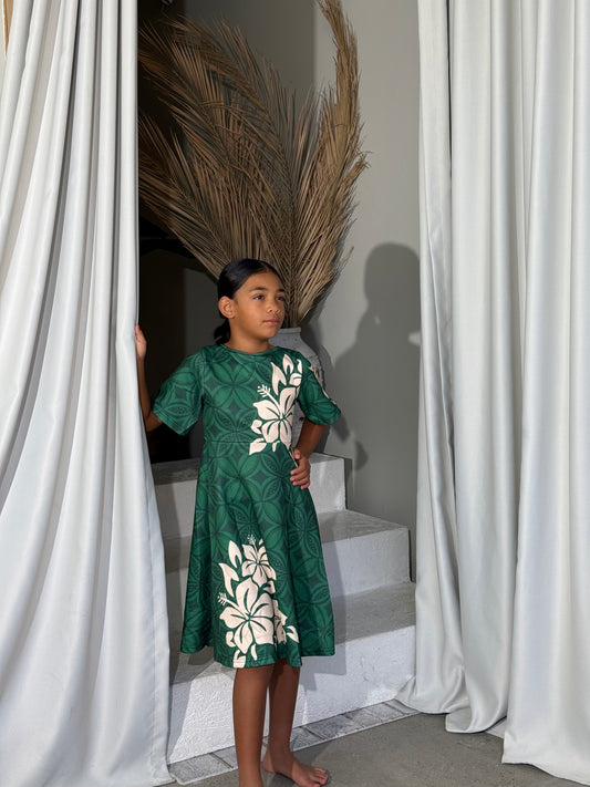 PRE ORDER Only - AULELEI - Girls MIDI Flare Dress