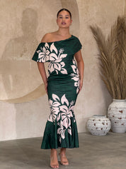 NEW - Luxe -  EMERALD - Off Shoulder Dress