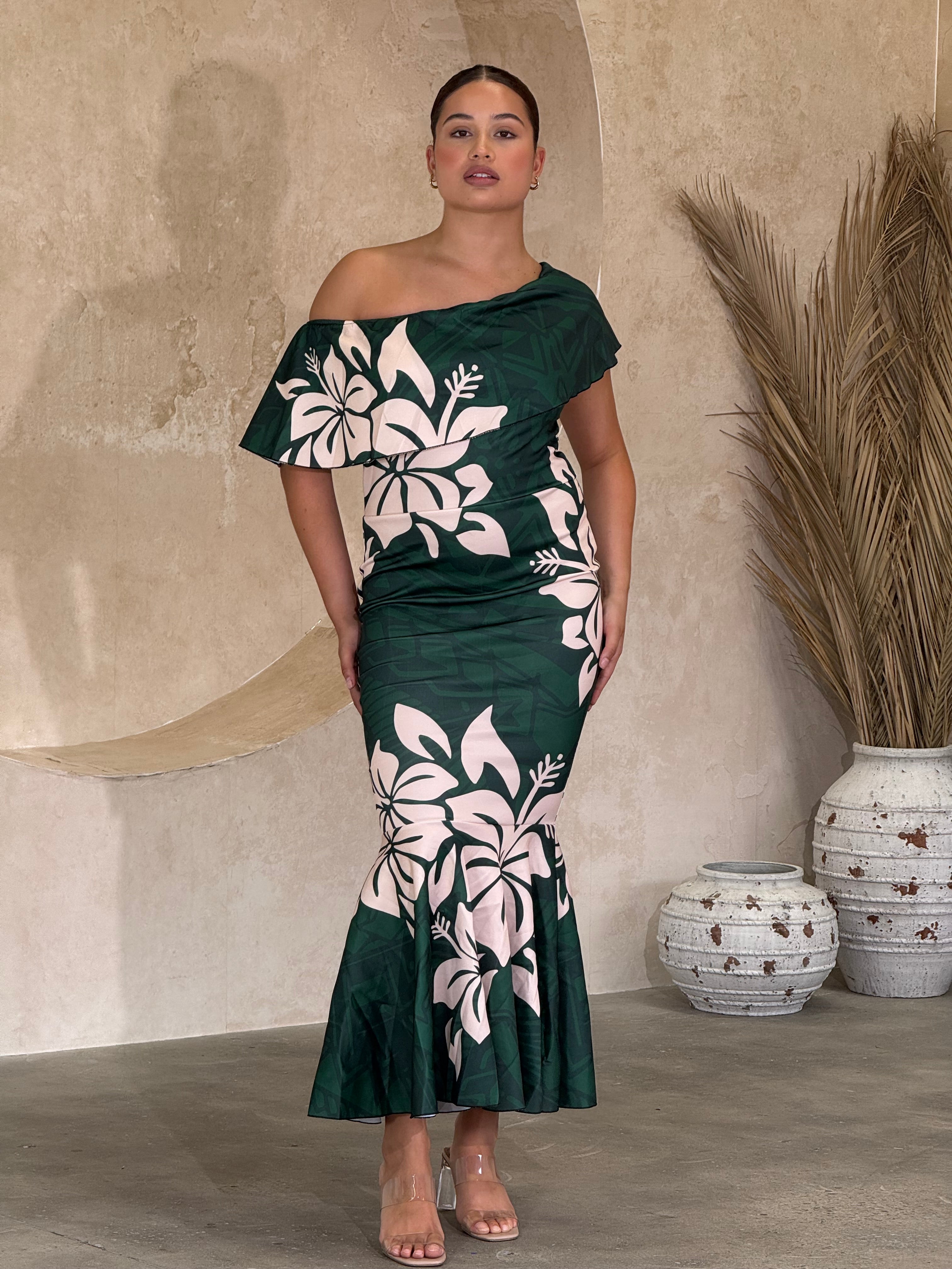 NEW - Luxe -  EMERALD - Off Shoulder Dress