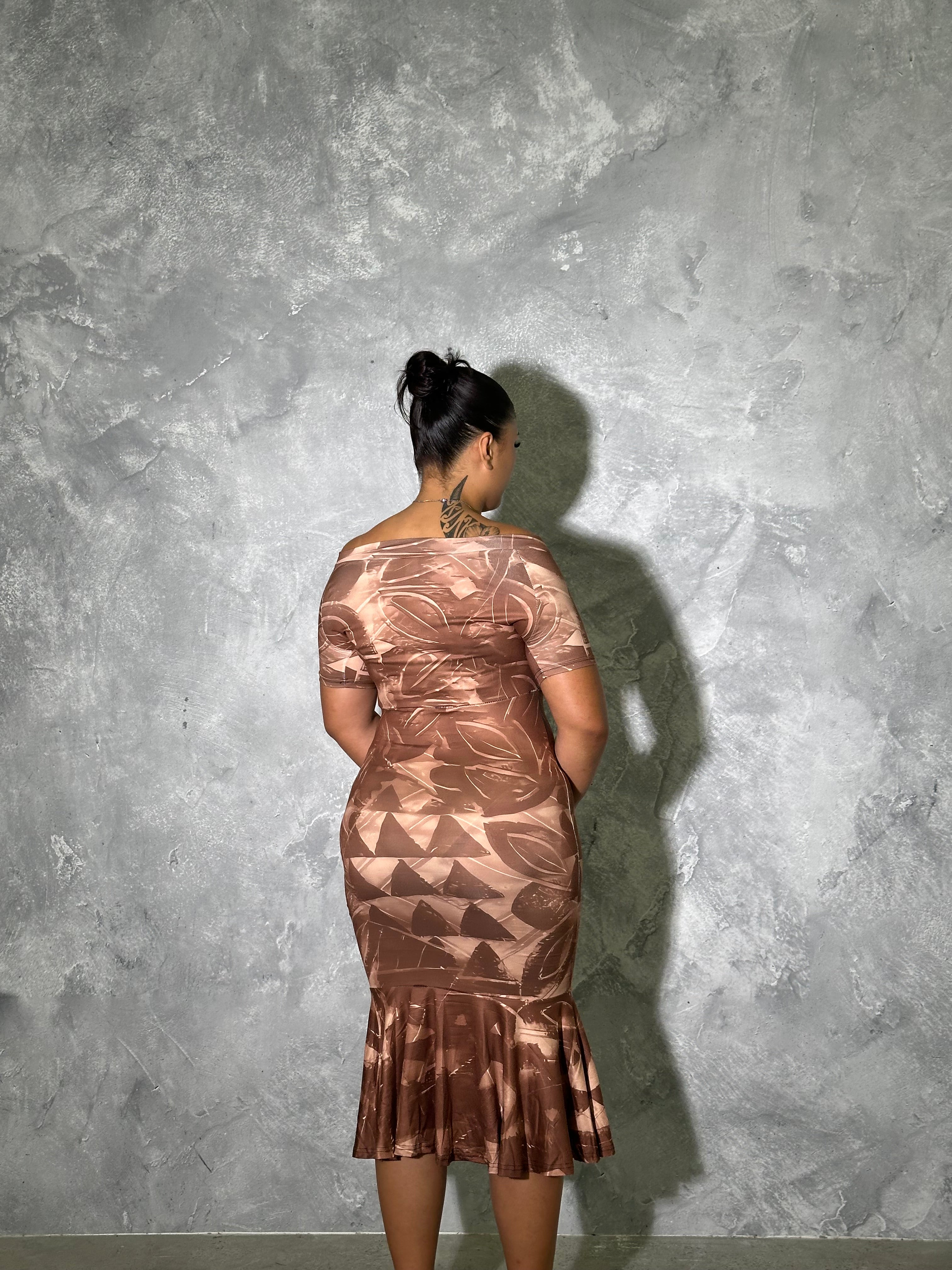 MANEA Off Shoulder Midi Dress
