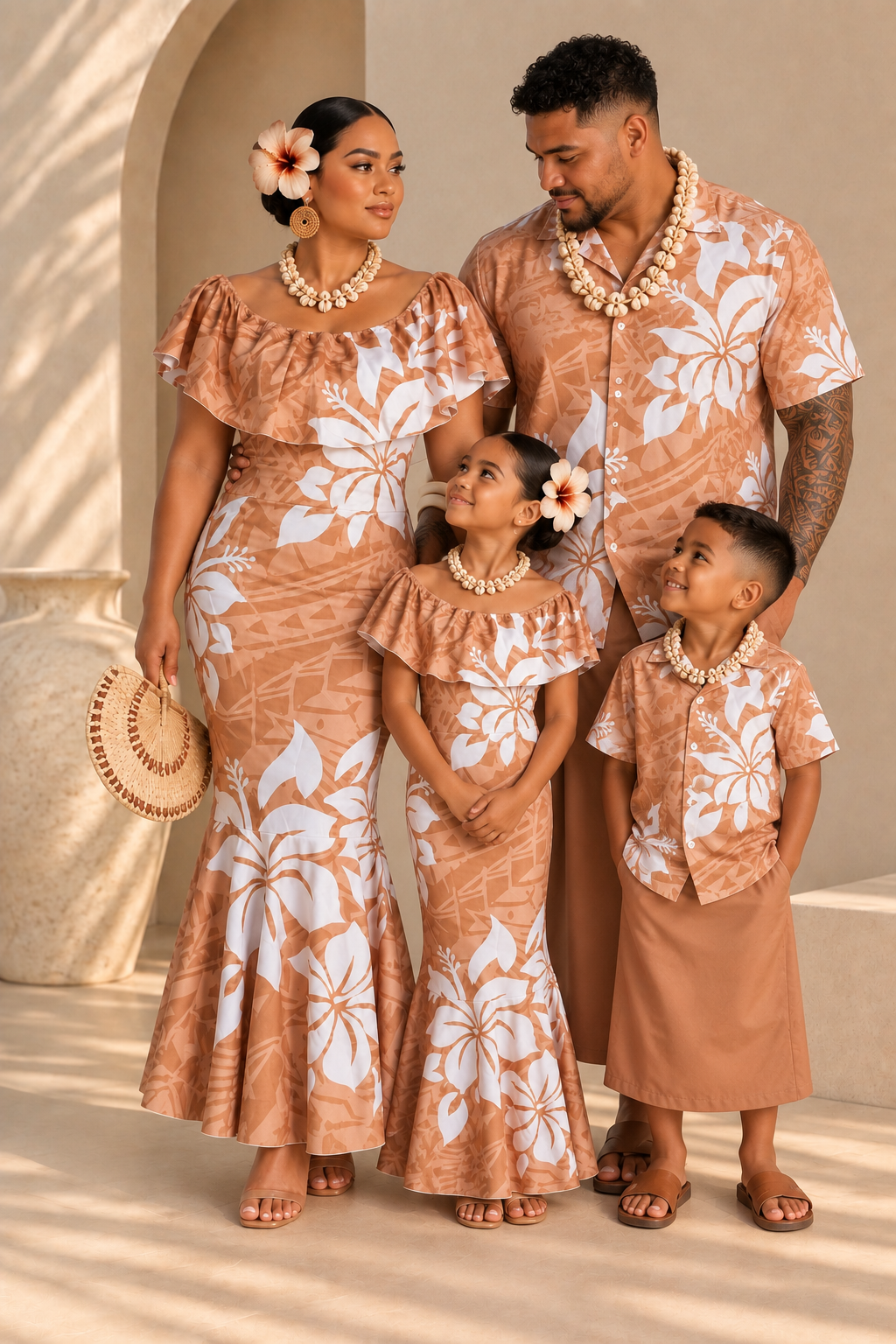 PRE ORDER ONLY - Luxe - CARAMEL/WHITE - Family Set
