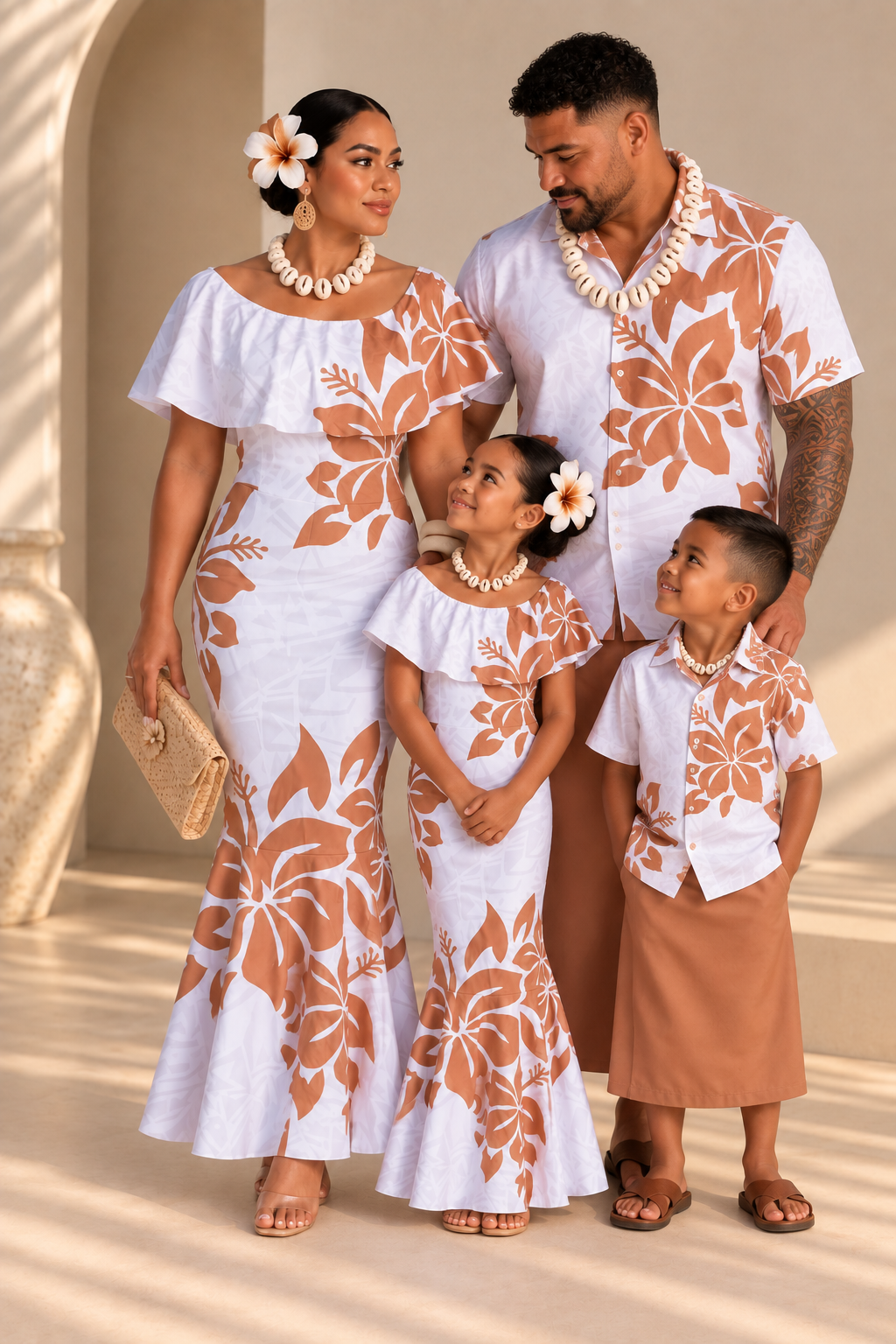 PRE ORDER ONLY - Luxe - WHITE/CARAMEL - Family Set