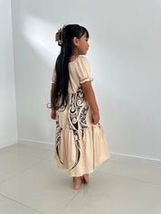PRE ORDER ONLY - Awhea Beige/Black GIRLS Dress