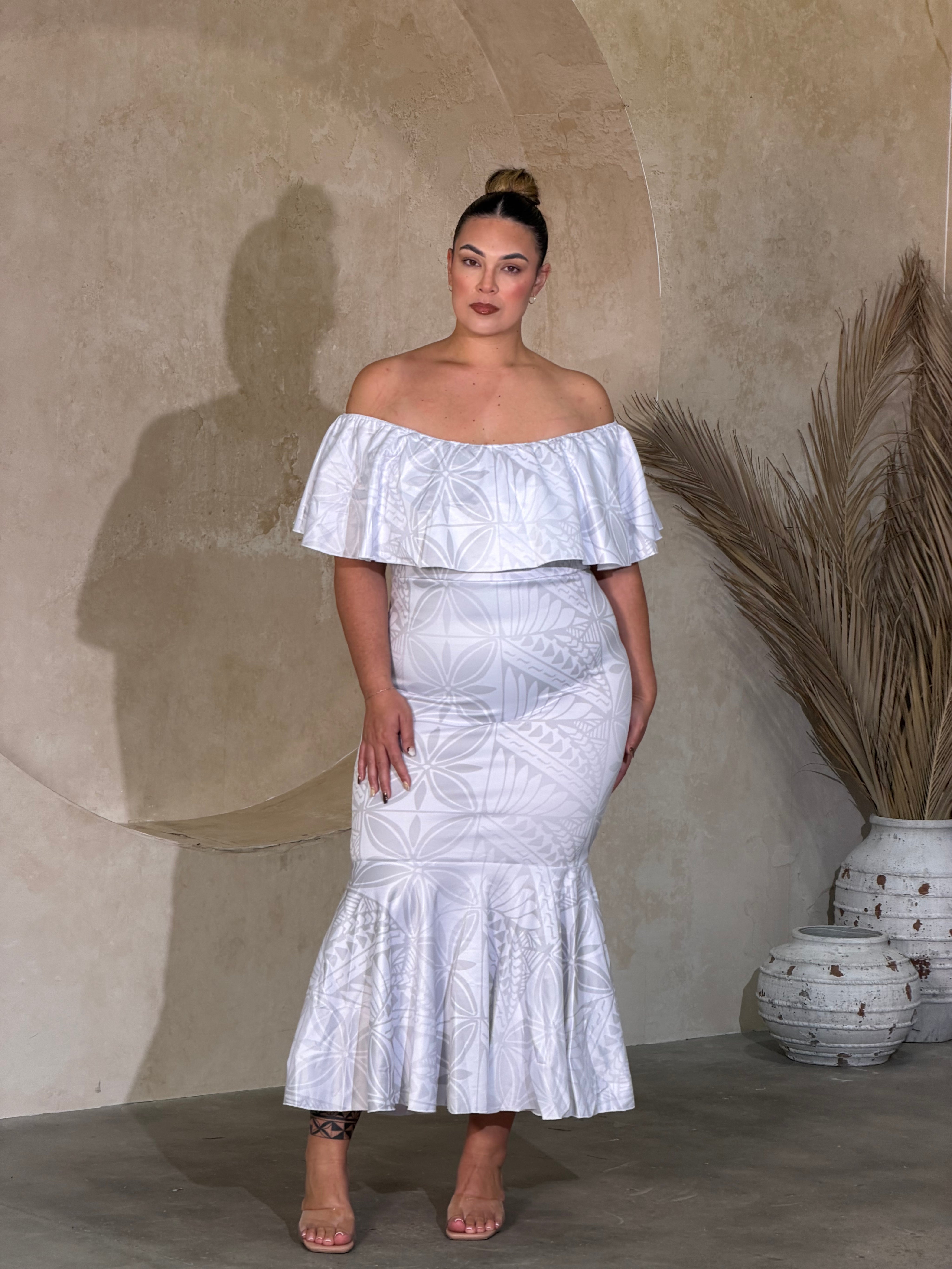 PRE ORDER ONLY - All White - Women’s Off Shoulder Dress