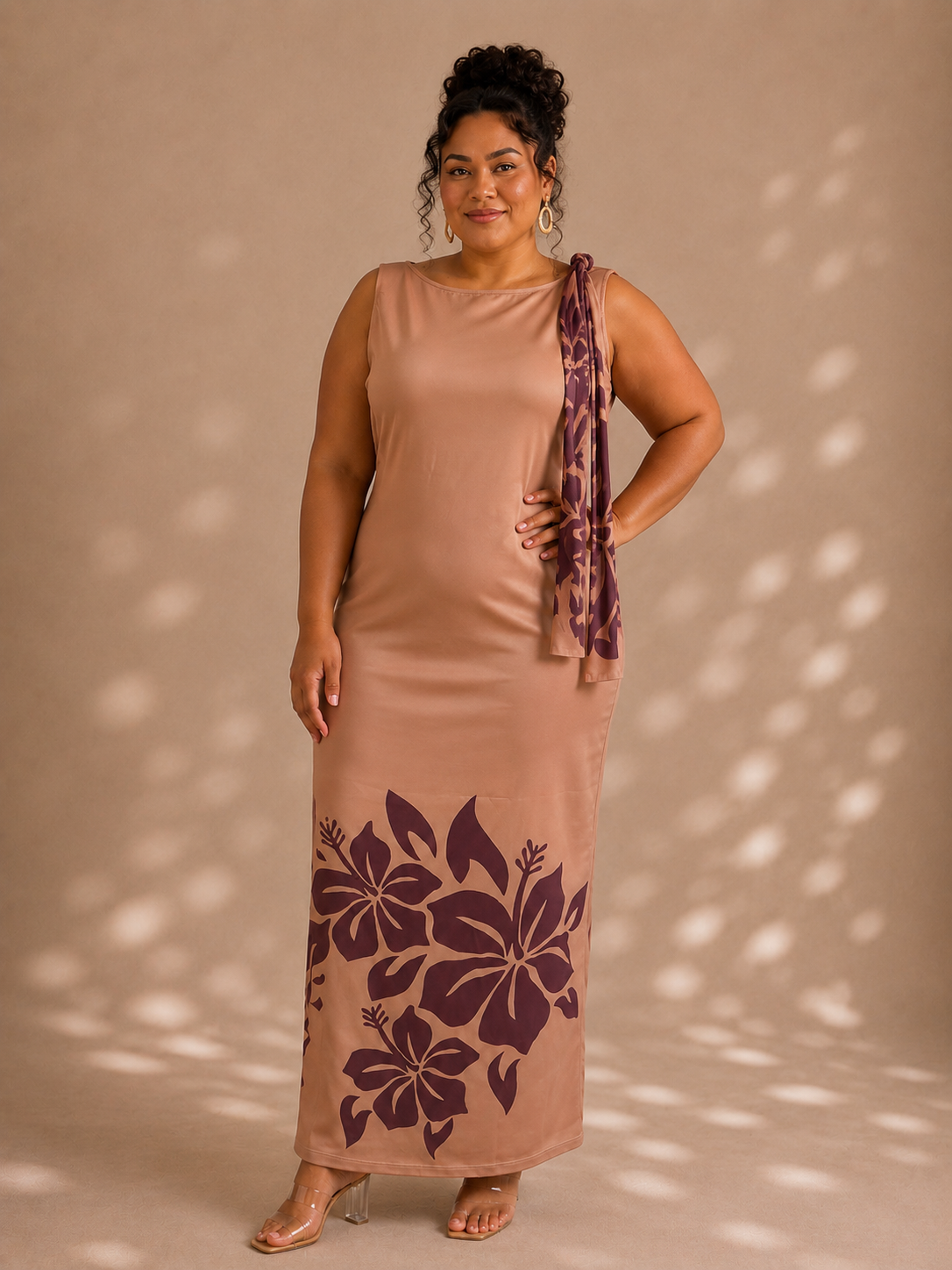 Hibiscus - Knot Maxi Dress - BROWN