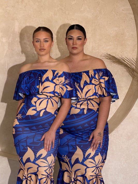 NEW - Luxe -  BLUE - Off Shoulder Dress