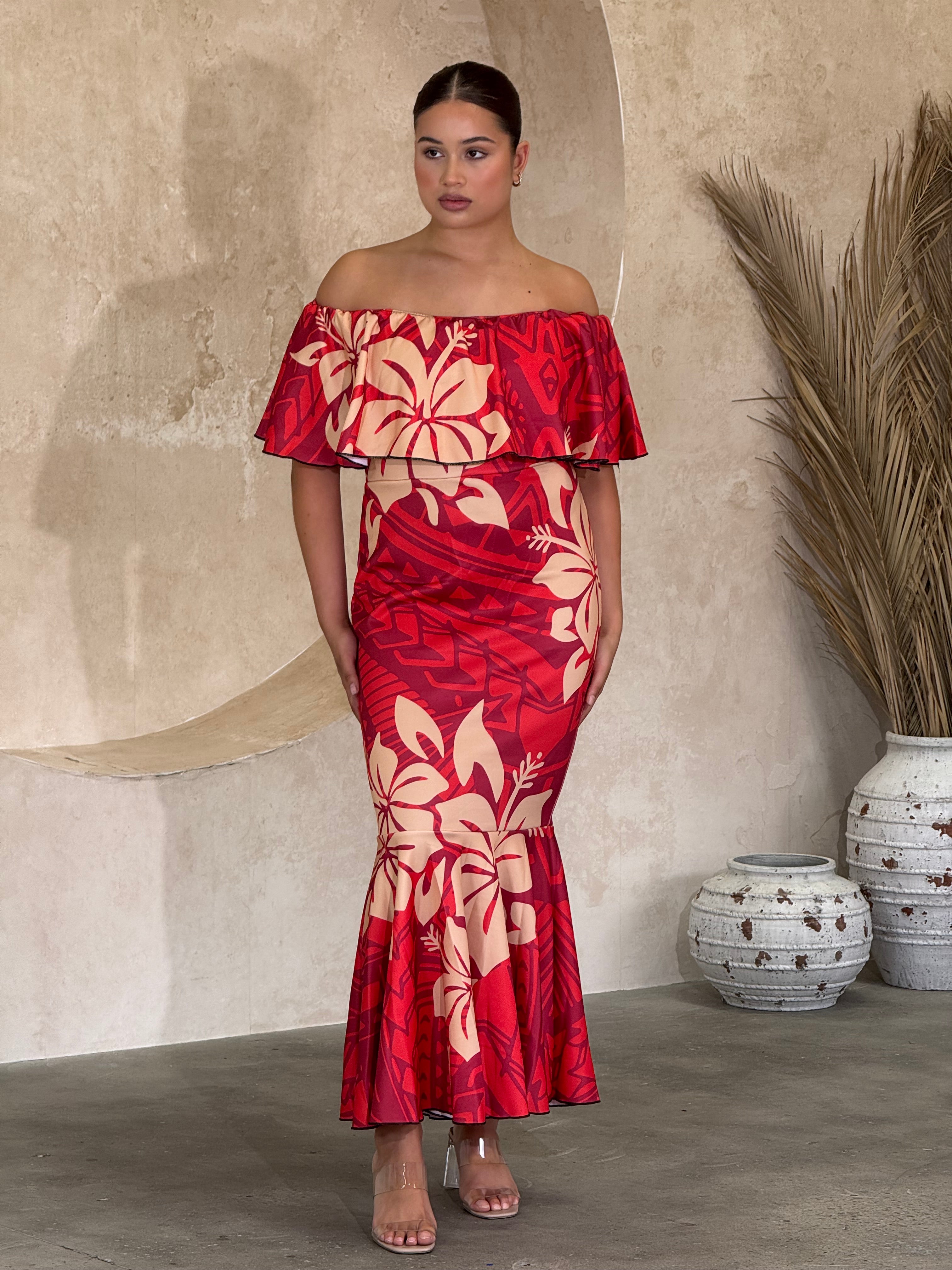 PRE ORDER ONLY - Luxe -  RED - Off Shoulder Dress